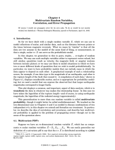 Chapter 4 Multivariate Random Variables, Correlation, and Error