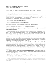 MATHEMATICS 3103 (Functional Analysis)