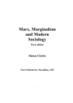 Marx, Marginalism and Modern Sociology