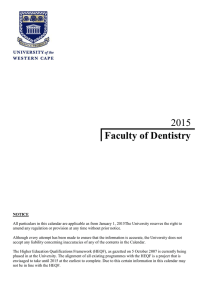 2015 Faculty of Dentistry - University of Western Cape