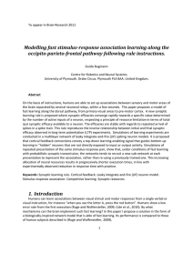 Modelling fast stimulus-response association learning along the