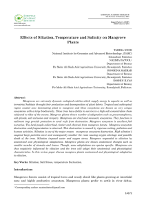 Effects of Siltation, Temperature and Salinity on Mangrove Plants