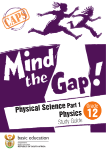 Physical Science Physics - Department of Basic Education