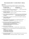 Review Questions Mod 11 + 2nd Half of Mod 12: Memory