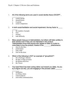 Psych 1 Chapter-12 Review Quiz and Solutions 1. All of the