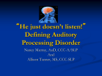 Auditory Processing: Answers, Assessments and Treatment options