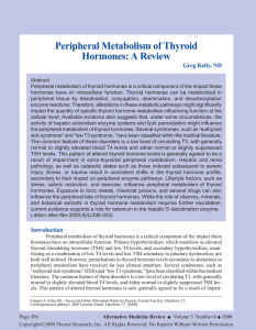 Peripheral Metabolism of Thyroid Hormones: A Review