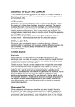 Introduction: Sources of electric current