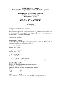 summary answers - Department of Computer Science and