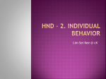 HND – 2. Individual Behavior