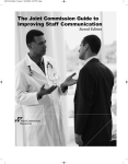The Joint Commission Guide to Improving Staff Communication