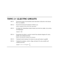 TOPIC 3.1: ELECTRIC CIRCUITS