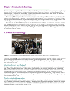 Chapter 1: Introduction to Sociology