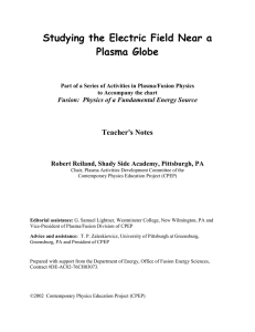 Studying the Electric Field Near a Plasma Globe