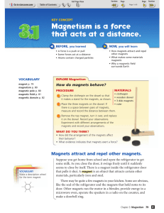 Magnetism is a force that acts at a distance.