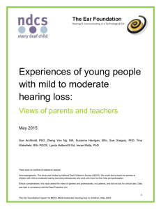 Mild-moderate Hearing Loss - National Deaf Children`s Society