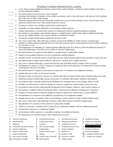 Psychology Vocabulary Matching Exercise: Learning