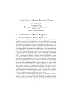 Lecture Notes on Linear Response Theory