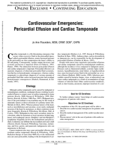 Cardiovascular Emergencies: Pericardial Effusion and Cardiac