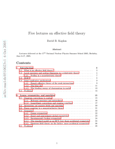Five lectures on effective field theory