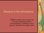 Moisture in the atmosphere