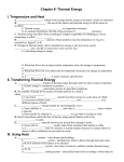 Chapter 6- Thermal Energy