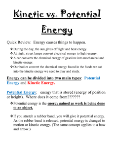 notes on "Kinetic vs. Potential Energy."