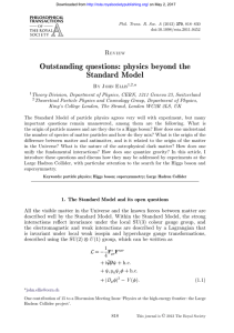Outstanding questions: physics beyond the Standard Model