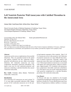 Left Ventricle Posterior Wall Aneurysms with Calcified Thrombus in