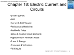 Chapter 18: Electric Current and Circuits