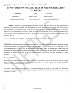 improvement of solar energy by mirror reflection technique