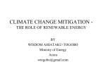 climate change mitigation - the role of renewable energy