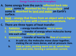 energy that flows from an object with a higher temperature to one