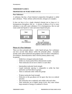 thermodynamics properties of pure substances