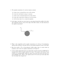 1. The angular momentum of a system remains constant (a) when no