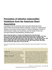 Prevention of infective endocarditis: Guidelines from the American