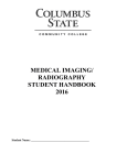 MEDICAL IMAGING/ RADIOGRAPHY STUDENT HANDBOOK 2016