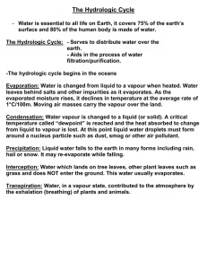 Hydrologic Cycle Note