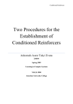 Two Procedures for the Establishment of Conditioned Reinforcers