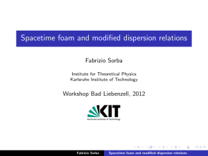 Spacetime foam and modified dispersion relations