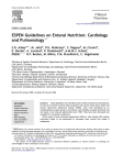 ESPEN Guidelines on Enteral Nutrition: Cardiology and Pulmonology