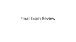 Final Exam Review