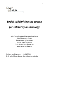 Social solidarities: the search for solidarity in