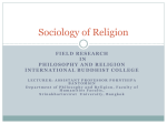 Sociology of Religion - International Buddhist College