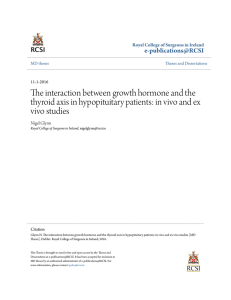 The interaction between growth hormone and the thyroid axis in
