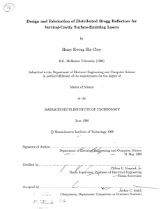 Design and Fabrication of Distributed Bragg Reflectors for Vertical