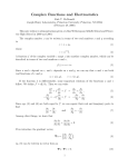 Complex Functions and Electrostatics