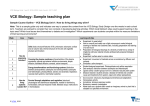 VCE Biology: Sample teaching plan