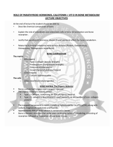 ROLE OF PARATHYROID HORMONES, CALCITONIN + VIT