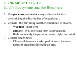 CHAPTER 42 Earth`s Ecosystems and the Biosphere